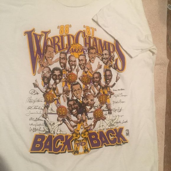 Screen Stars Best Other - Lakers NBA World Champion Back to Back Shirt 87-88